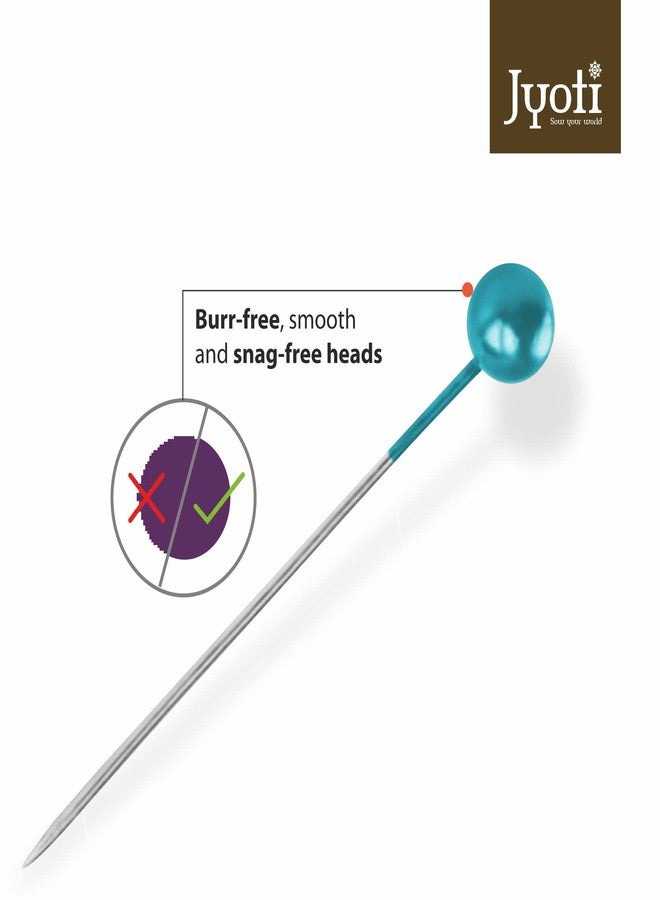 JYOTI Pearl Head Pins Round Multicolored for Tailoring, Dressmaking, Crafting, Sewing, Ornament, Patch Work, Florist, Decorating, Hijab, and Scarf for Women, (200 Pins in a Plastic Box) - Pack of 2 - Image 2